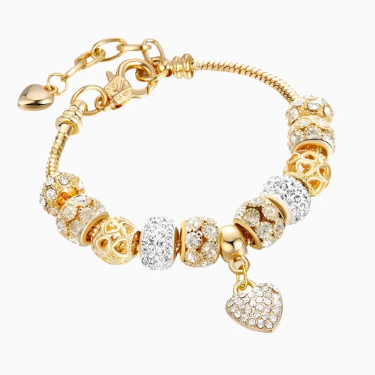 Cubic Charm Gold Heart Bracelets For Women